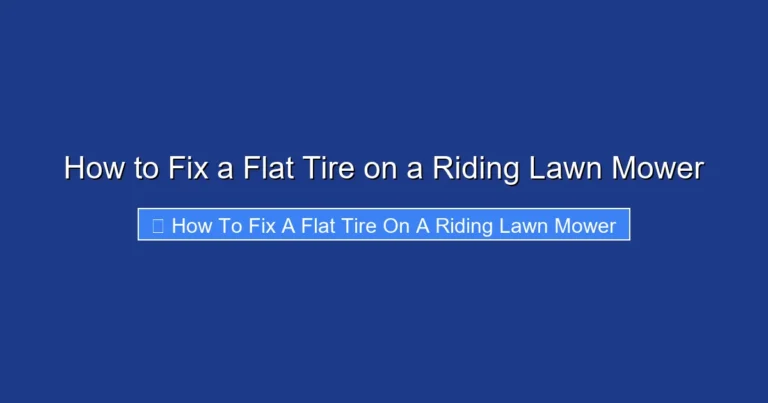 How to Fix a Flat Tire on a Riding Lawn Mower
