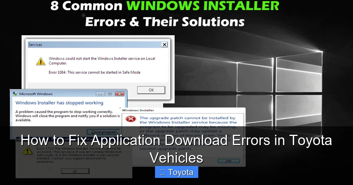 How to Fix Application Download Errors in Toyota Vehicles