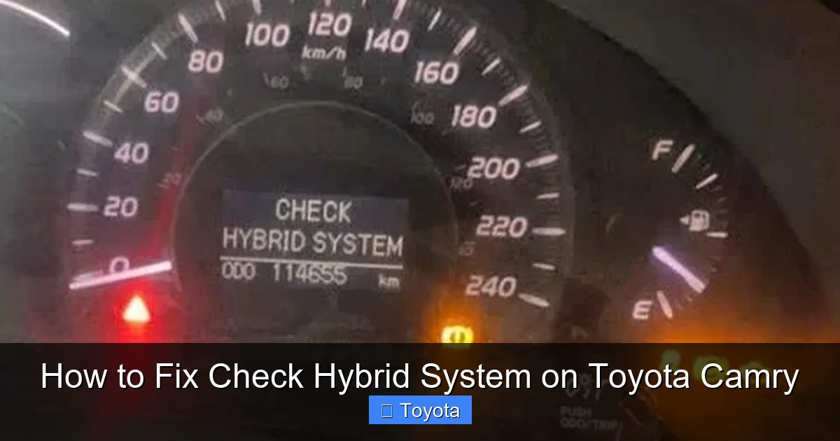 How to Fix Check Hybrid System on Toyota Camry