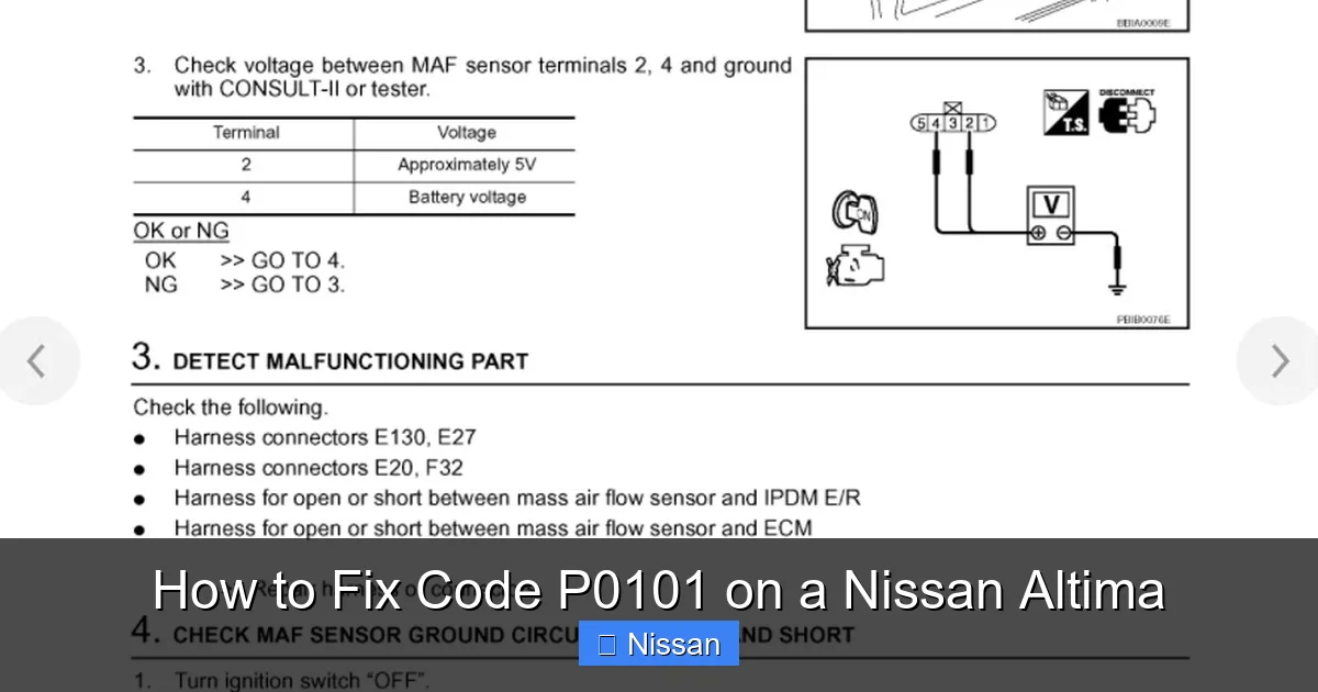 How to Fix Code P0101 on a Nissan Altima