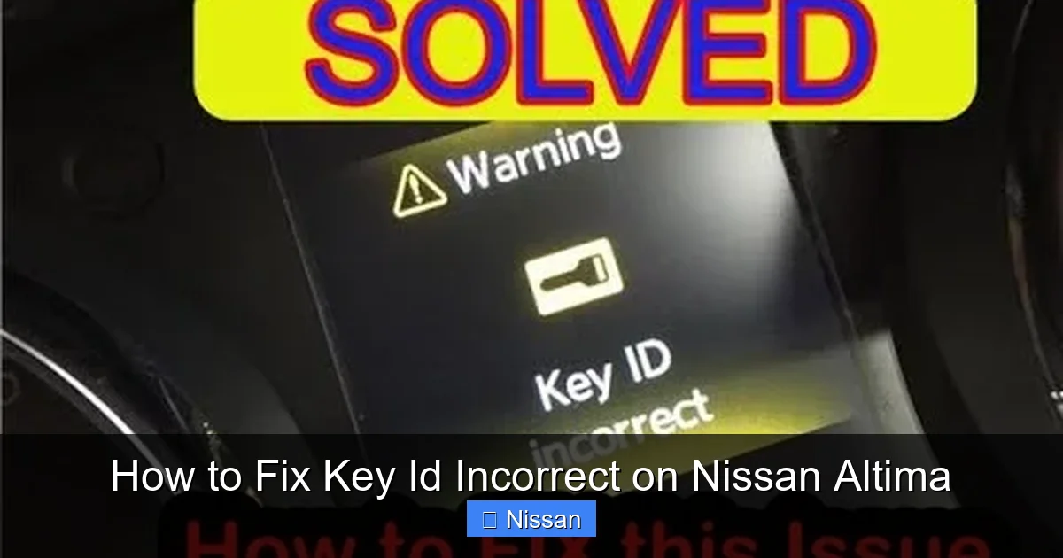How to Fix Key Id Incorrect on Nissan Altima