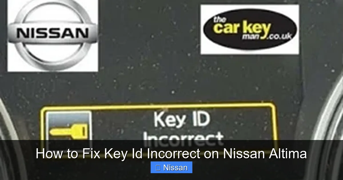 How to Fix Key Id Incorrect on Nissan Altima