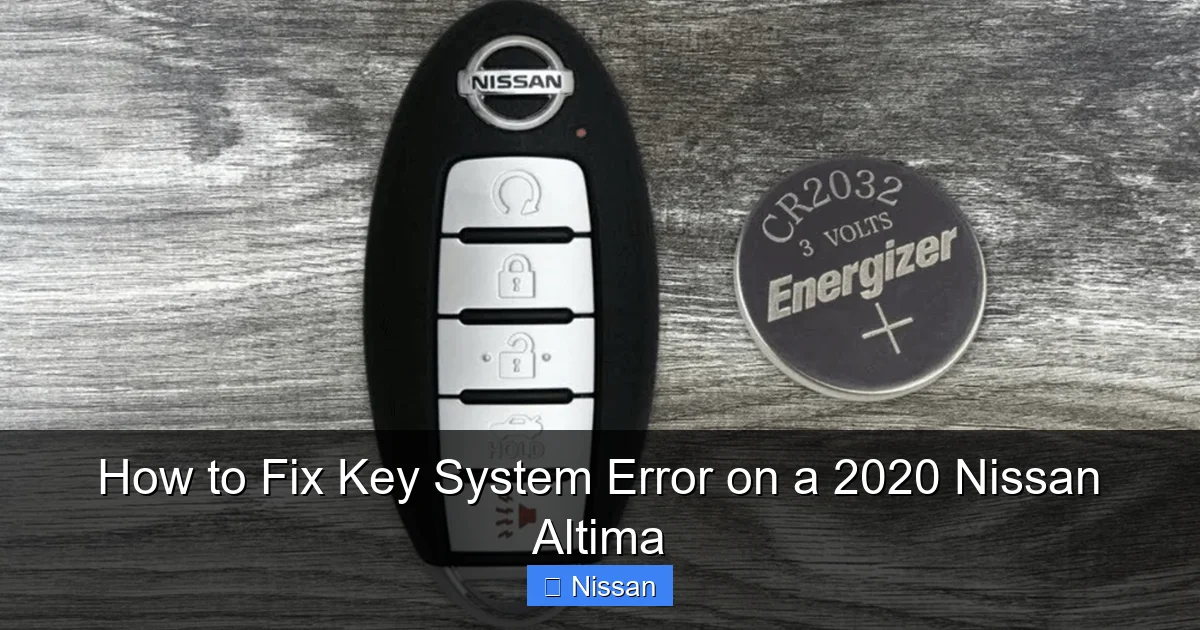 How to Fix Key System Error on a 2020 Nissan Altima