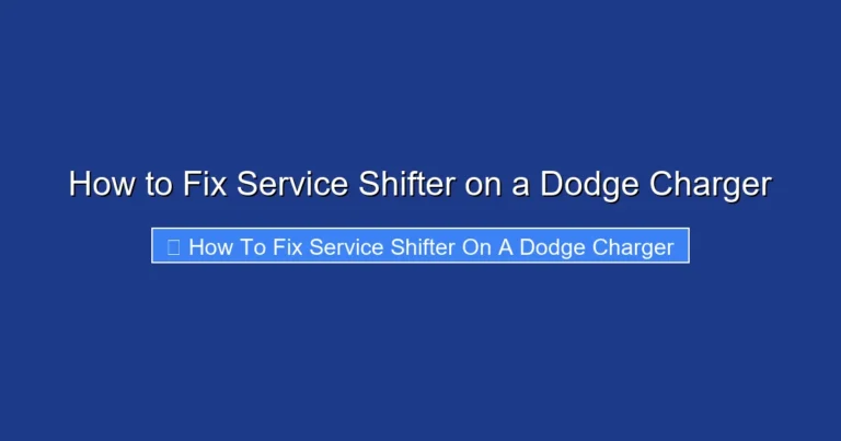How to Fix Service Shifter on a Dodge Charger