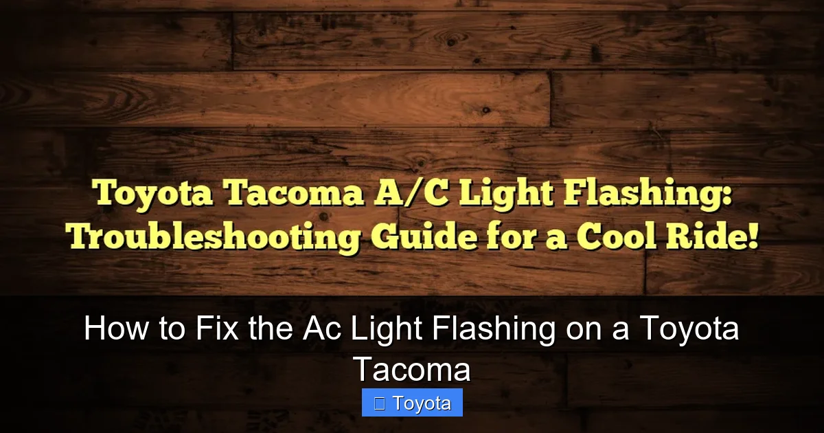 How to Fix the Ac Light Flashing on a Toyota Tacoma