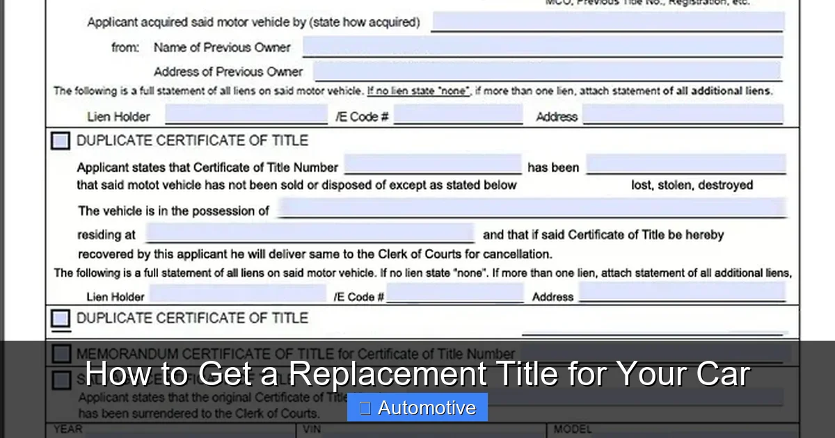 How to Get a Replacement Title for Your Car