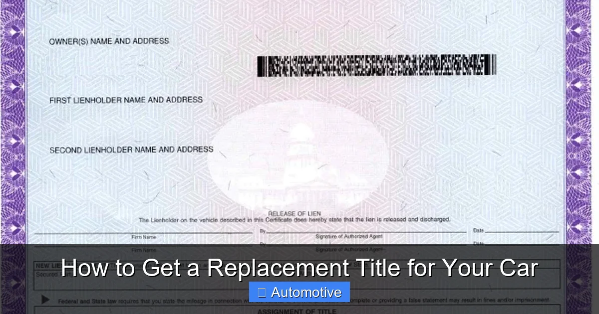 How to Get a Replacement Title for Your Car