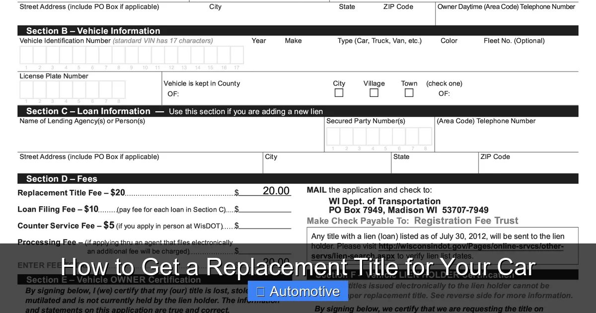 How to Get a Replacement Title for Your Car