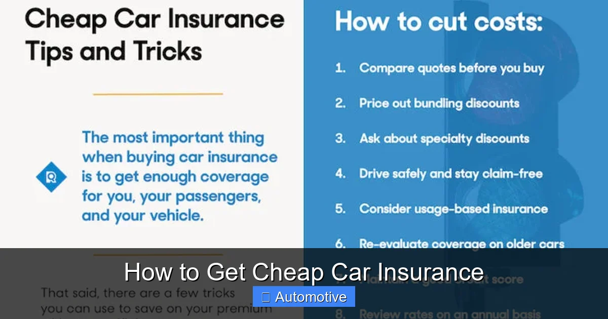 How to Get Cheap Car Insurance