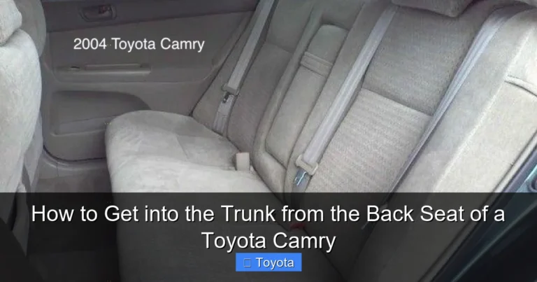 How to Get into the Trunk from the Back Seat of a Toyota Camry