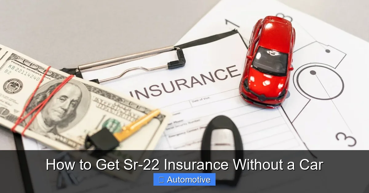 How to Get Sr-22 Insurance Without a Car