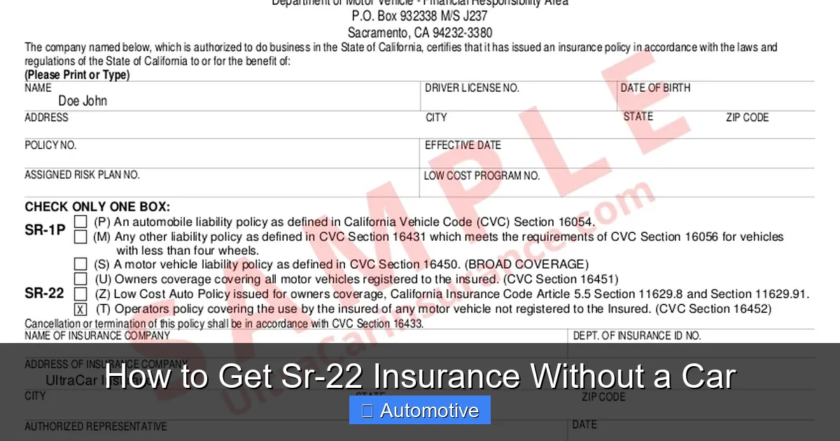 How to Get Sr-22 Insurance Without a Car