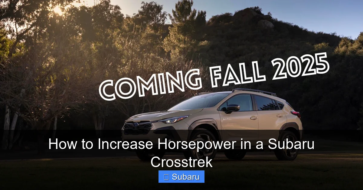 How to Increase Horsepower in a Subaru Crosstrek