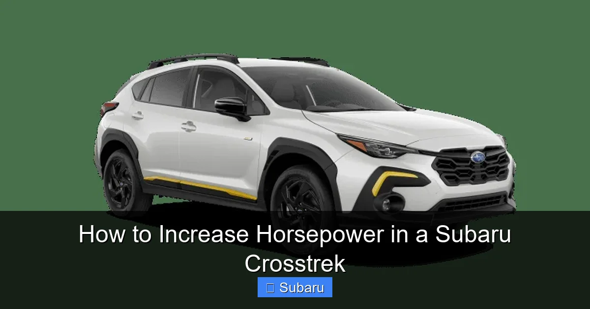 How to Increase Horsepower in a Subaru Crosstrek