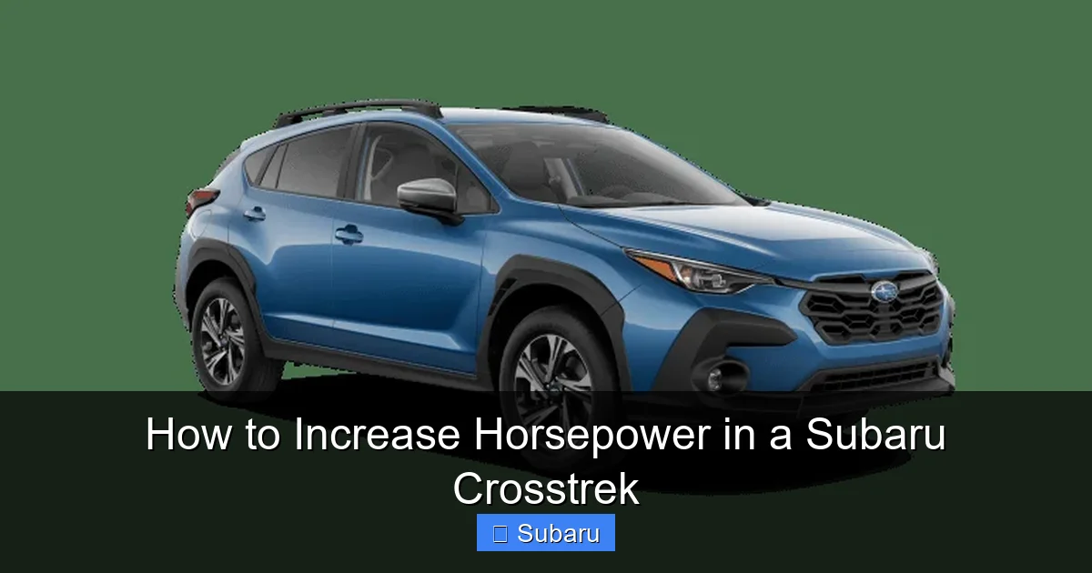 How to Increase Horsepower in a Subaru Crosstrek