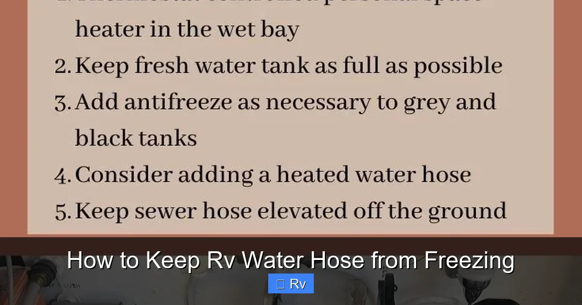 How to Keep Rv Water Hose from Freezing