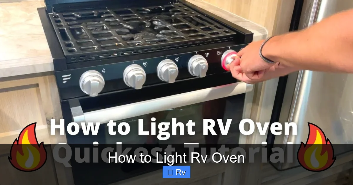 How to Light Rv Oven