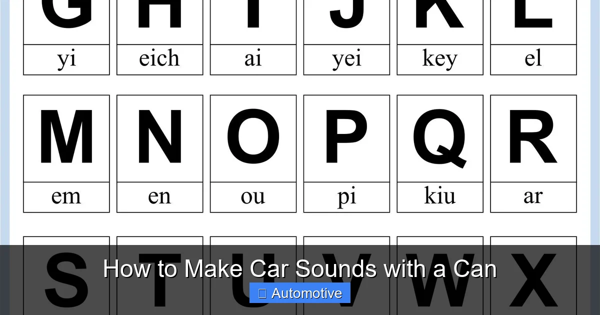 How to Make Car Sounds with a Can