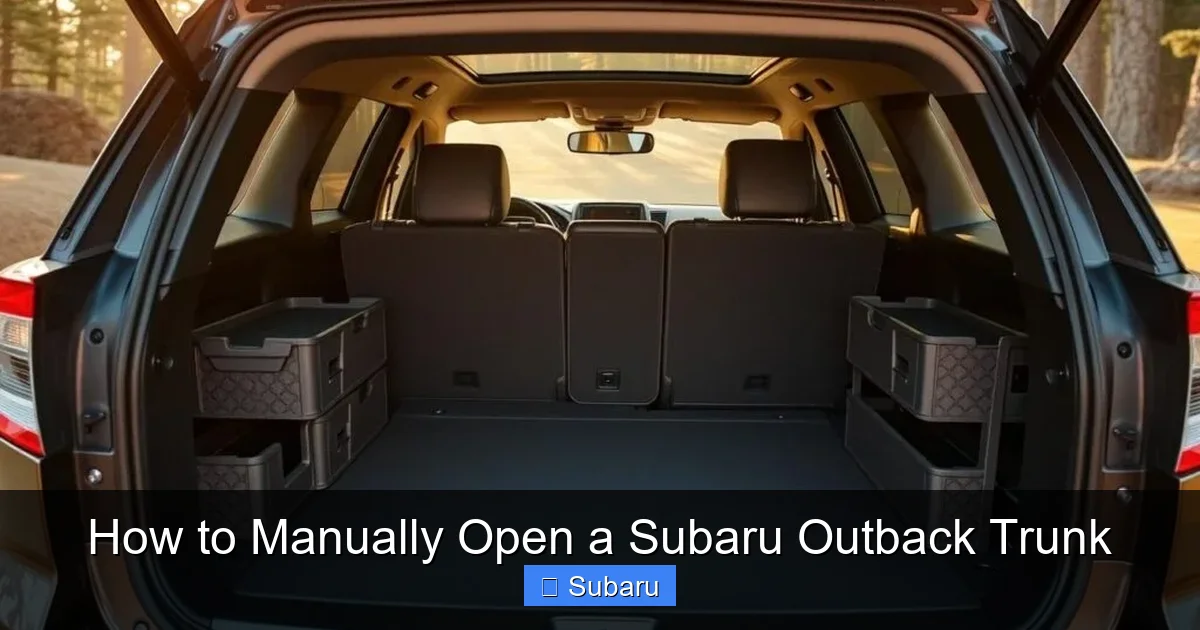 How to Manually Open a Subaru Outback Trunk