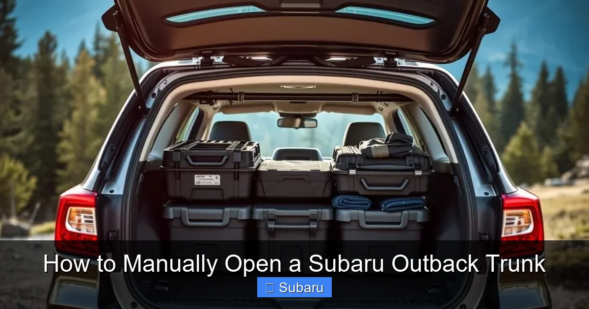 How to Manually Open a Subaru Outback Trunk