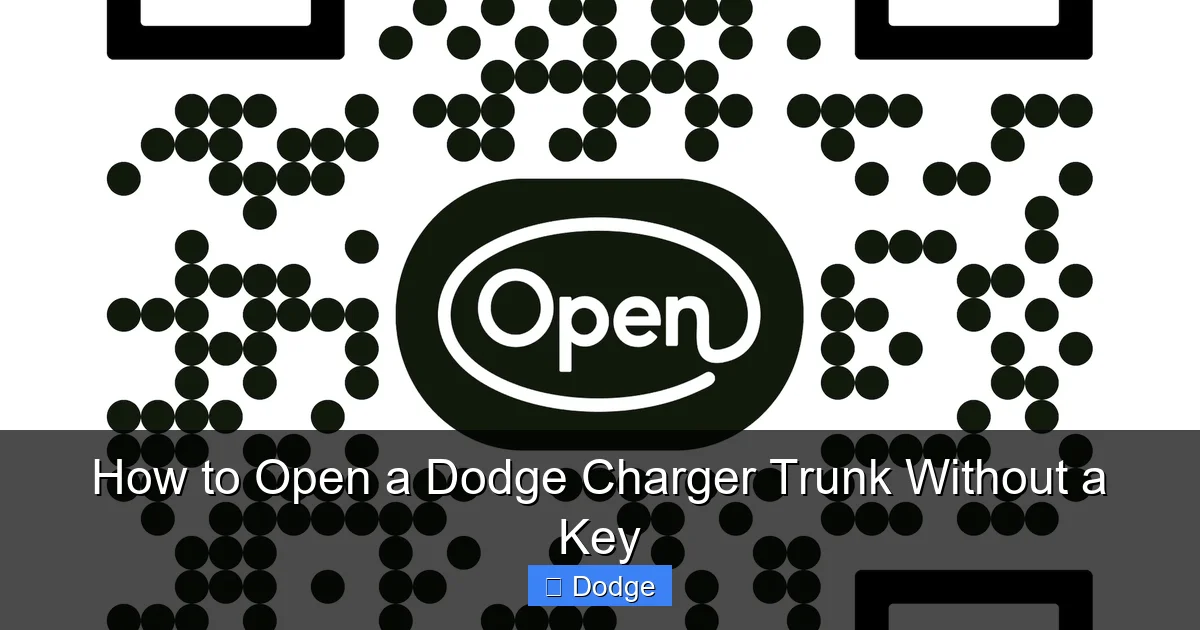 How to Open a Dodge Charger Trunk Without a Key