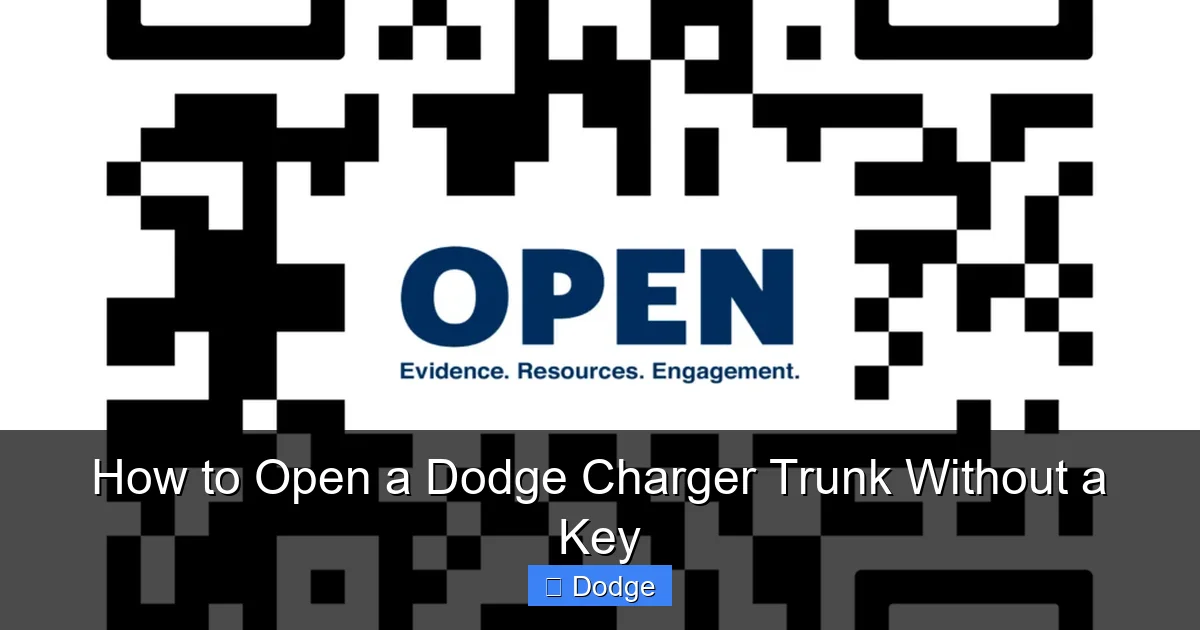 How to Open a Dodge Charger Trunk Without a Key