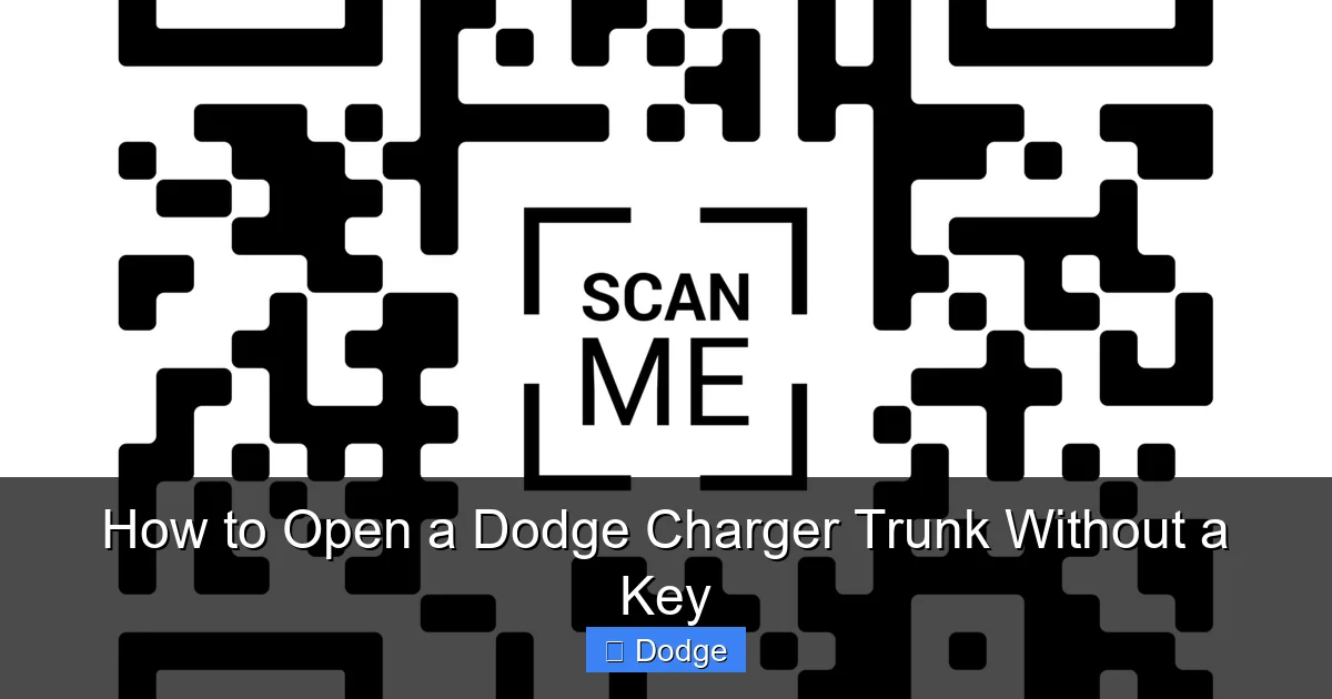 How to Open a Dodge Charger Trunk Without a Key