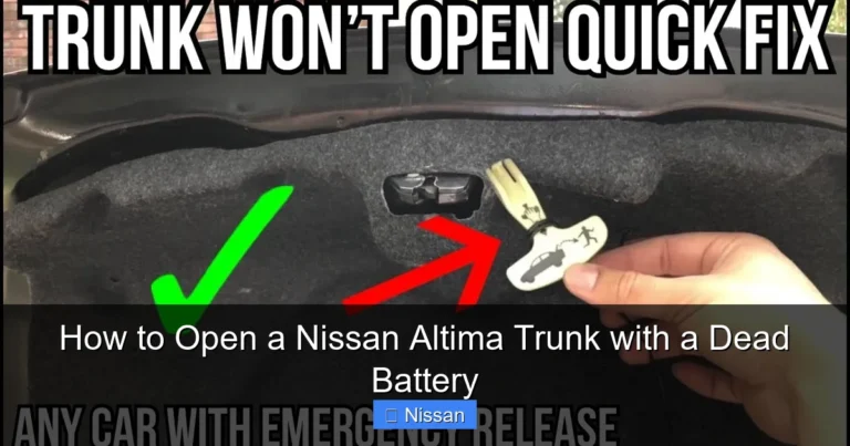 How to Open a Nissan Altima Trunk with a Dead Battery