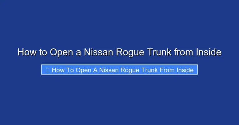 How to Open a Nissan Rogue Trunk from Inside