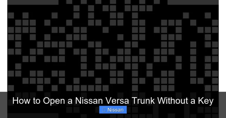How to Open a Nissan Versa Trunk Without a Key