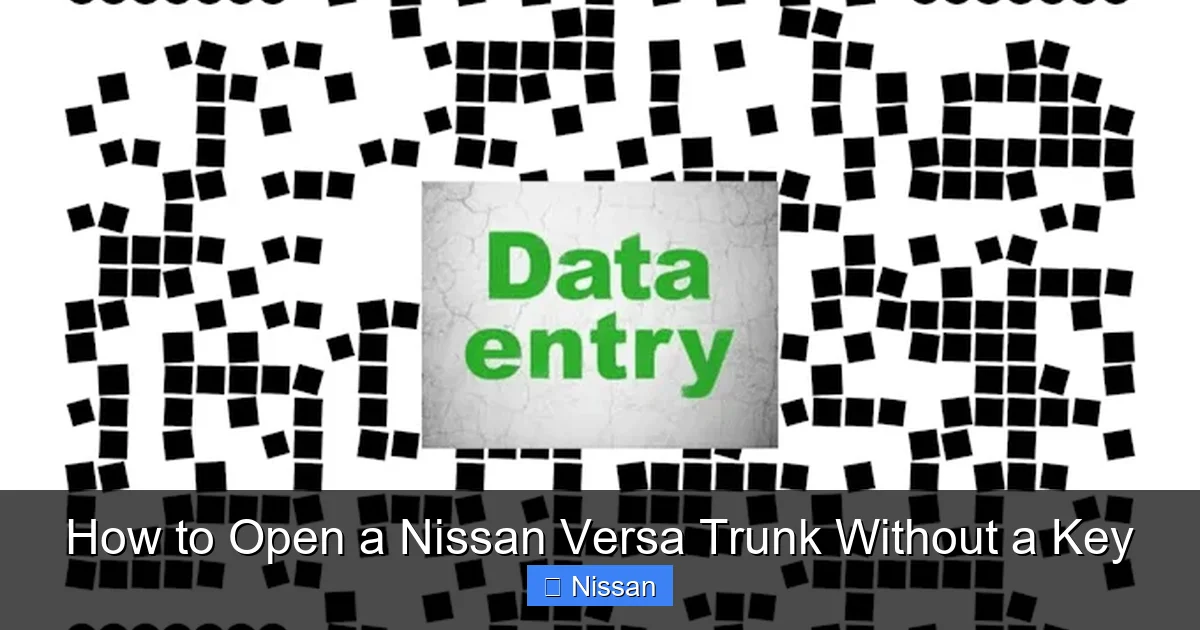 How to Open a Nissan Versa Trunk Without a Key