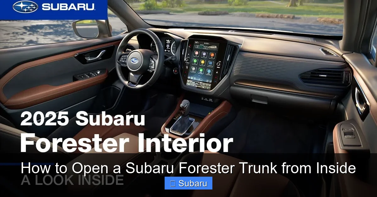 How to Open a Subaru Forester Trunk from Inside