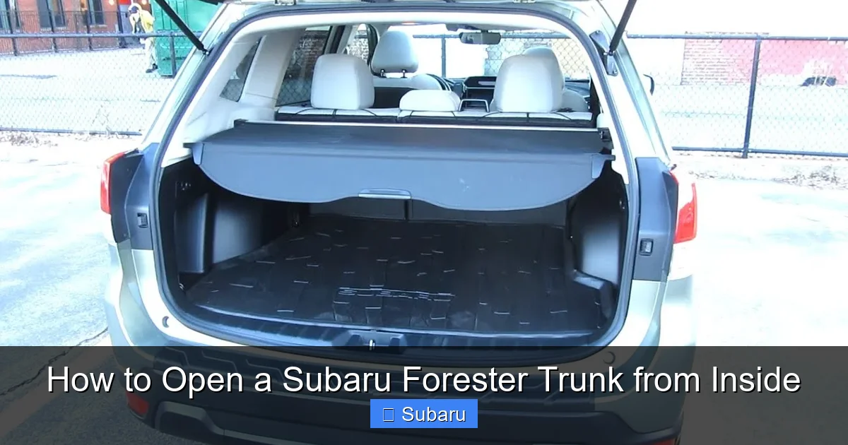 How to Open a Subaru Forester Trunk from Inside