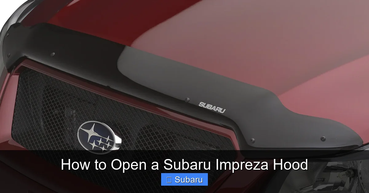 How to Open a Subaru Impreza Hood