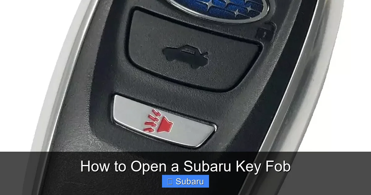 How to Open a Subaru Key Fob