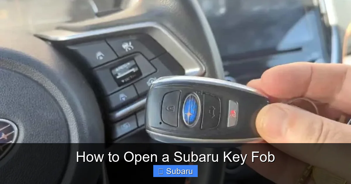 How to Open a Subaru Key Fob