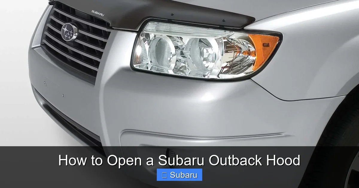 How to Open a Subaru Outback Hood