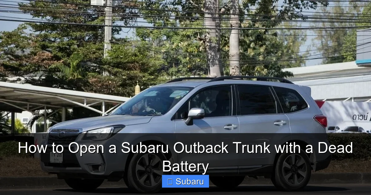 How to Open a Subaru Outback Trunk with a Dead Battery