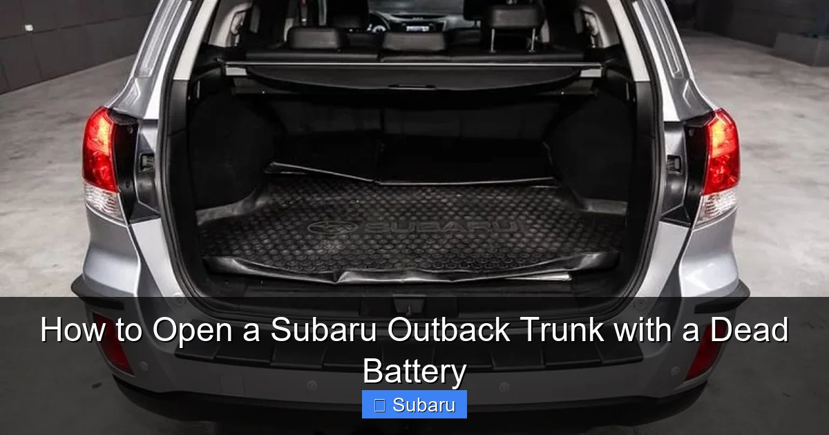How to Open a Subaru Outback Trunk with a Dead Battery