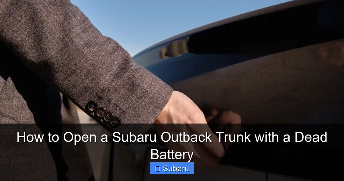 How to Open a Subaru Outback Trunk with a Dead Battery