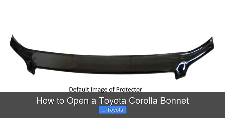 How to Open a Toyota Corolla Bonnet