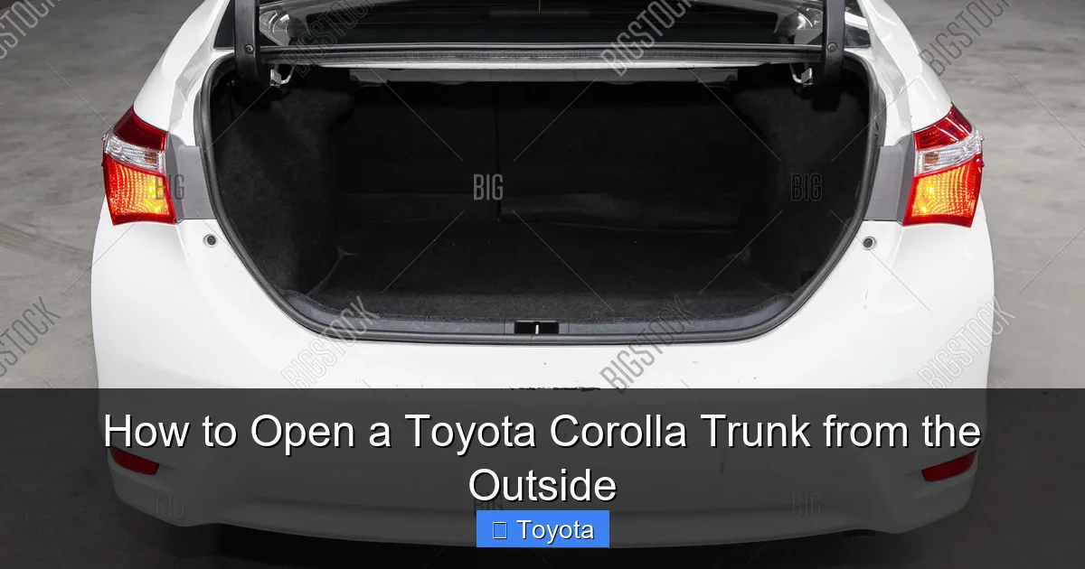 How to Open a Toyota Corolla Trunk from the Outside