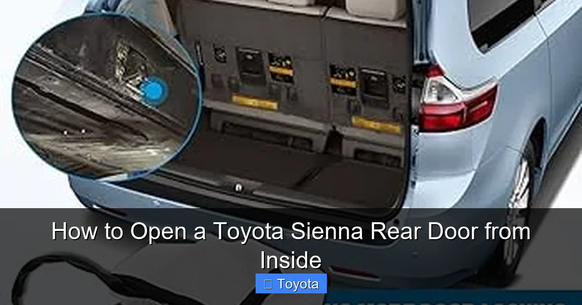 How to Open a Toyota Sienna Rear Door from Inside