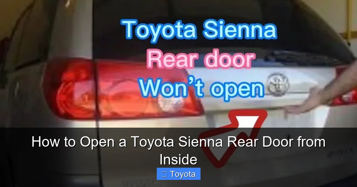 How to Open a Toyota Sienna Rear Door from Inside