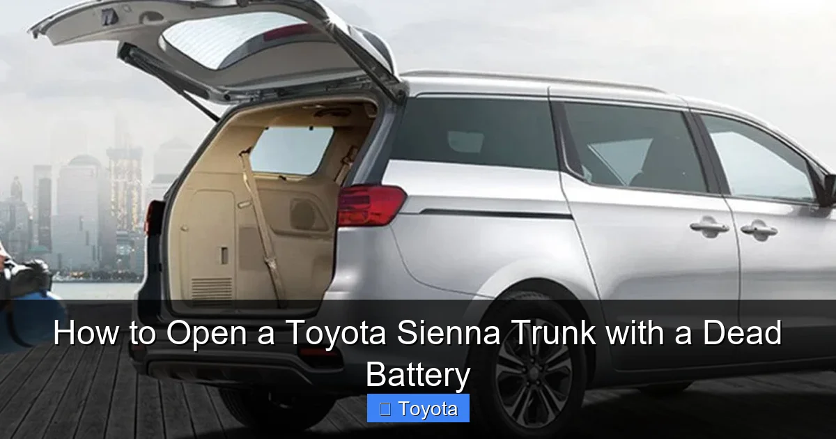 How to Open a Toyota Sienna Trunk with a Dead Battery