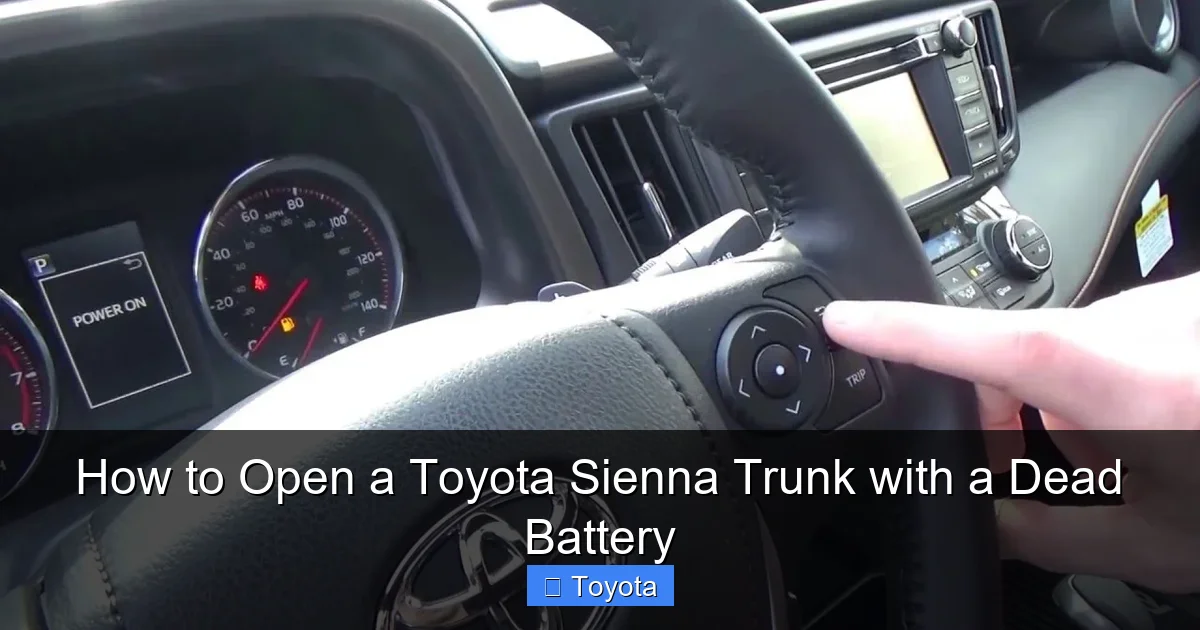 How to Open a Toyota Sienna Trunk with a Dead Battery
