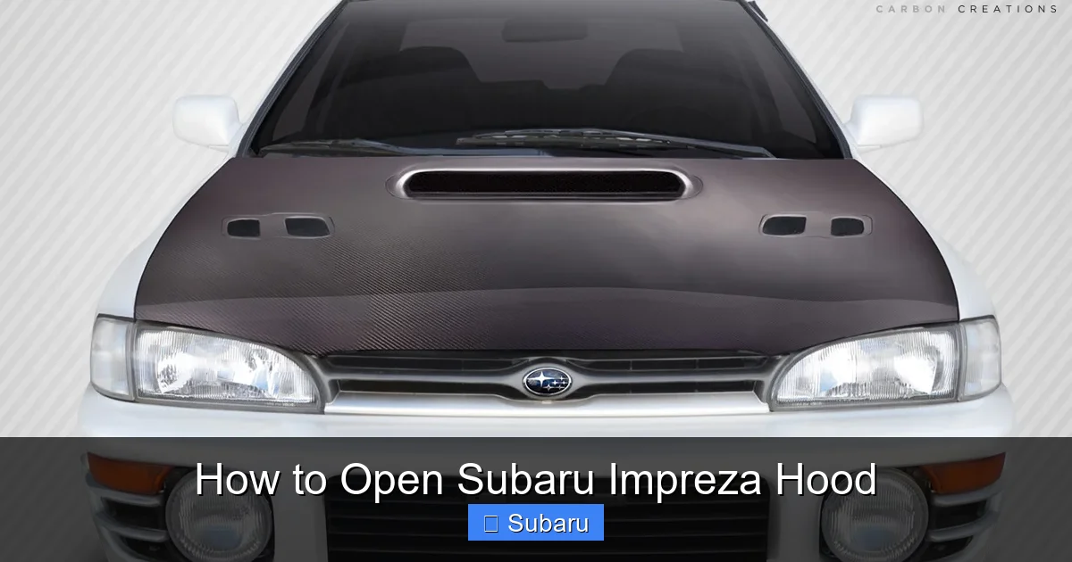 How to Open Subaru Impreza Hood