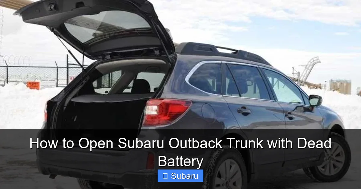 How to Open Subaru Outback Trunk with Dead Battery