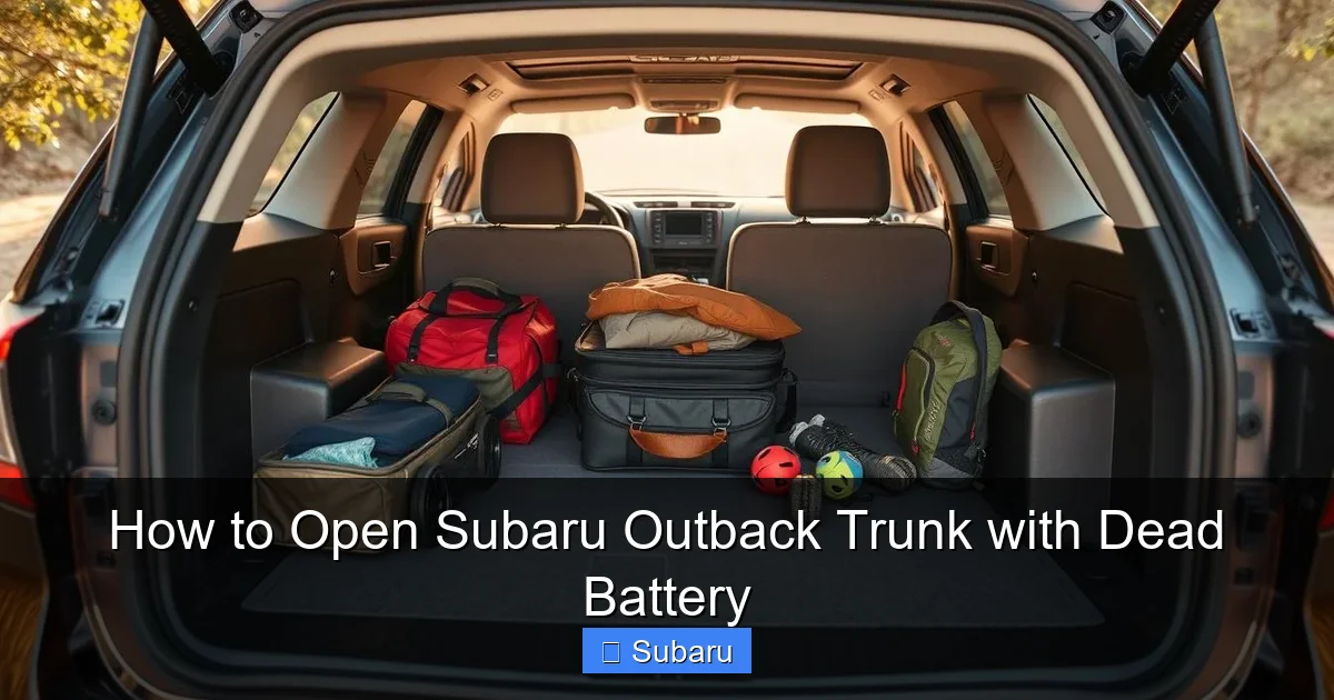 How to Open Subaru Outback Trunk with Dead Battery