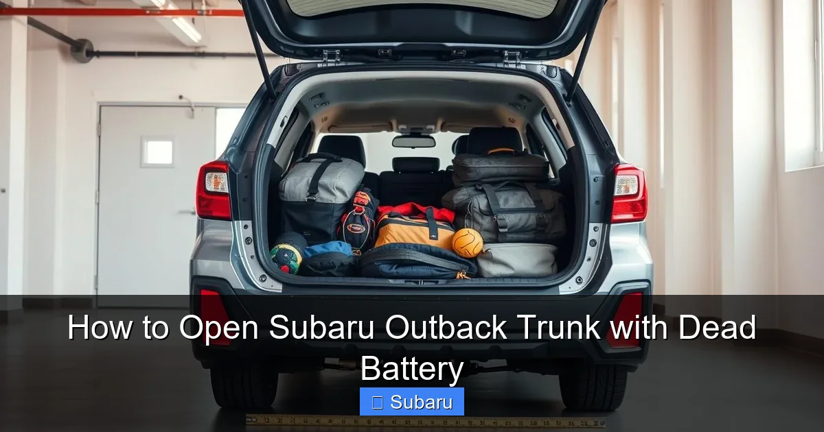 How to Open Subaru Outback Trunk with Dead Battery
